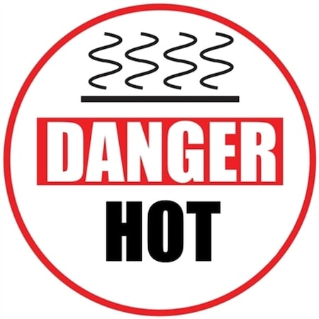 5S Supplies Danger - High Voltage - Floor Sign 20in Diameter Non Slip Floor Sign FS-DANGERHOT-20